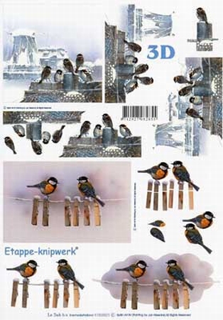 A4 Knipvel Le Suh 4169601 Vogels/meesjes & mussen i/d sneeuw