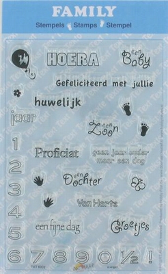 Clear stamps Family 6002 Huwelijk/zoon/docher ed Tekst