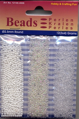 Hobby & Crafting trio Beads Pearl & Gloss 4608 AB White