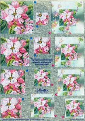 Dufex A4 Knipvel Metallic Pyramide 248705 Roze bloemen