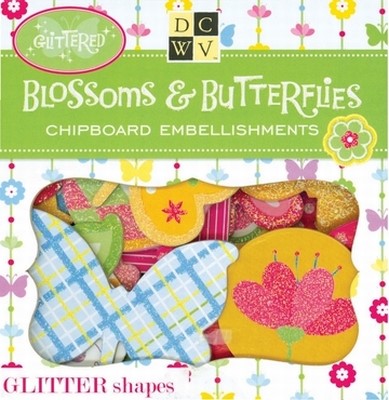 DCWV Box of chipboard EM-025-00020 Blossom & butterflies