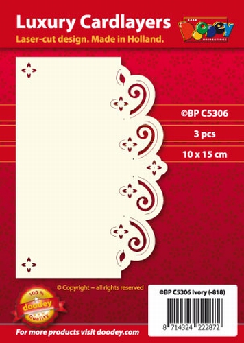 1 Doodey Luxe oplegkaart stans BPC5306 Floraal met golven