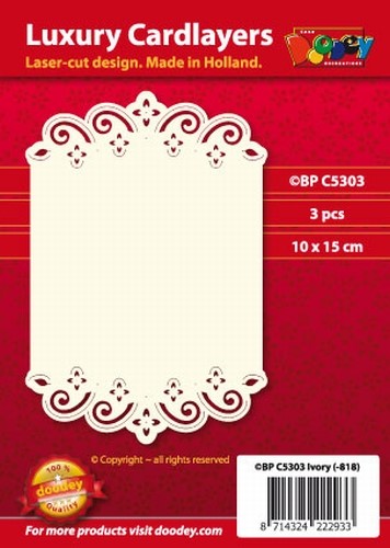 1 Doodey Luxe oplegkaart stans BPC5303 Floraal met golven