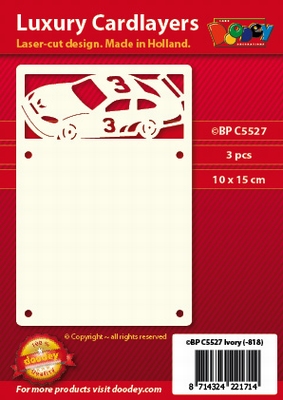 1 Doodey Luxe oplegkaart stans BPC5527 Raceauto