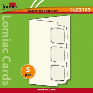 Lomiac Luxe Kaart © LC2103 kaart met 3 kaders wit