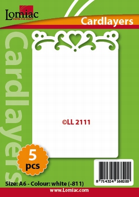 Lomiac Oplegkaart LL2111 romantiek 1 wit