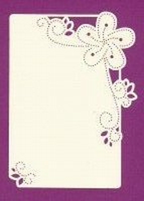 Foliart Linnenpersing Oplegkaart 018-A6 bloem wit