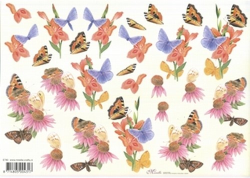 Knipvel A4 Mireille E780 Bloemen en vlinders