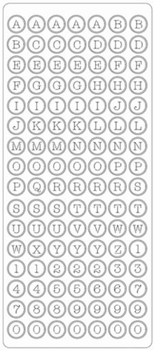 Stickervel Peel-off 2046 Letters en Cijfers Rond