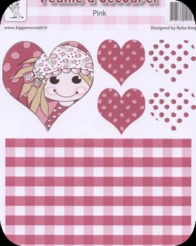 A4 Knipvel RoSa-Dotje NR.03 Pink hearts