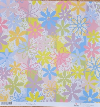 Rayher Scrapbookpapier 78 443 000 bloemen lila/roze/blauw