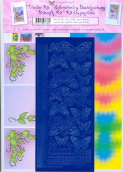LeCreaDesign Vlinderkaarten kit 51.6301 roze/blauw
