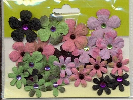 Bazix flowers Tye Dyed Gypsies 1012  lila/roze/zwart/groen