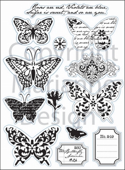 MD Clear stamps EC0119 Eline's huis butterfly