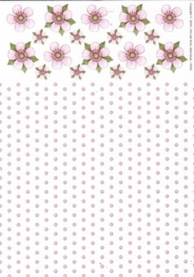 A4 Achtergrondvel Nel van Veen 3310 bloem-stip roze