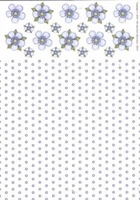 A4 Achtergrondvel Nel van Veen 3311 bloem-stip blauw