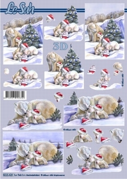 A4 Kerstknipvel Le Suh 8215429 IJsberen met muts