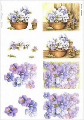 A4 Knipvel Wekabo 425 Bloemen/viooltjes