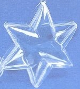 Plastic transparant ster 2-delig
