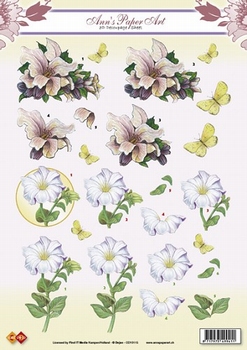 3D Knipvel Ann's Paper Art CD10115 Flower Condoleance