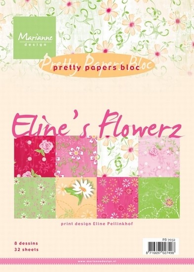 MD Pretty Paper Bloc PB7032 Eline's Flowerz