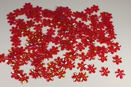 Bloemen pailletten PK005 red