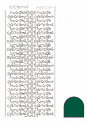 Sticker Hobbydots Adhesive Hartelijk Gefeliciteerd 02 groen