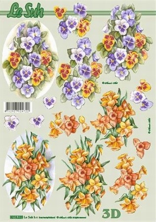 A4 Knipvel Le Suh 8215229 Voorjaarsbloemen viooltje/narcis