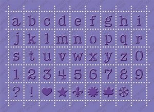 Cuttlebug Cut & Emboss stencil plus 2000248 postage alphabet