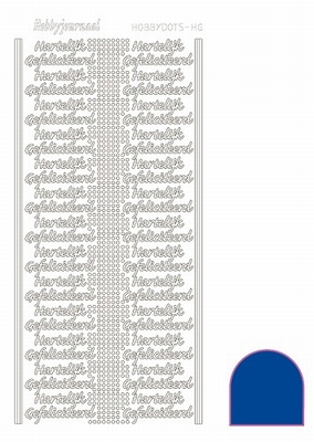 Sticker Hobbydots Adhesive Hartelijk Gefeliciteerd 01 blauw