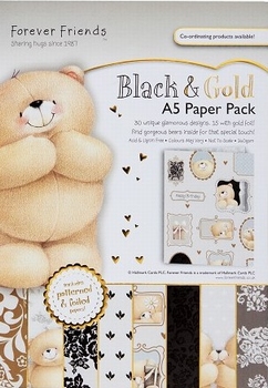 Forever Friends Black & gold 180101 A5 foiled paper pack