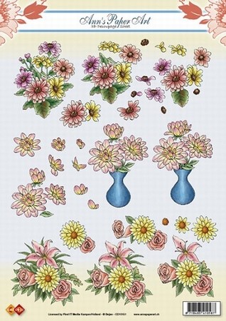 3D Knipvel Ann's Paper Art CD10151 Flower Dahlia