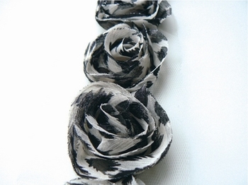 MD Flower ribbons FR1104 ivory,black,gray