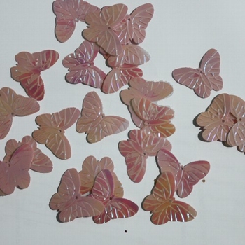 Vlinder pailletten PMG053 parelmoer roze