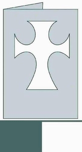 Kaart Latijns kruis rechthoek wit/grijs