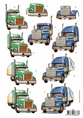 3D Knipvel voorbeeldkaarten 8668 Vrachtwagen