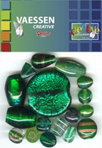 Kralen Crackle beads ass. groen 23650-005