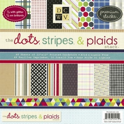 DCWV Paper stack PS-005-00105 Dots,Stripes & Plaids