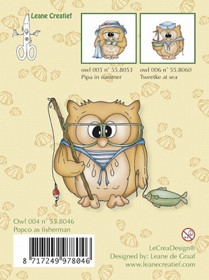 LeCreaDesign Clear stamp 558046 Owl Popco as Fisherman