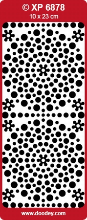 Doodey Stickervel Holografisch XP6878 Polka Dots zilver