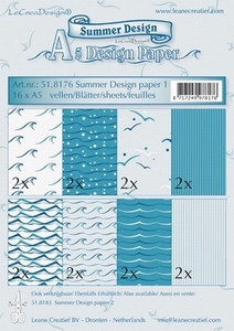 LeCreaDesign papier 518176 assorti Summer 1 blauwtint