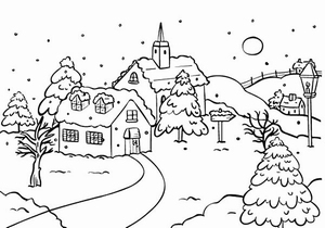 Nellie's Picture embossing folder PiF001 snowy village-1