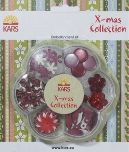 Kars X-mas collection Embellishment kit rood en wit