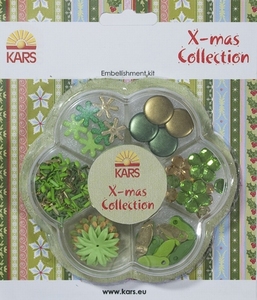 Kars X-mas collection Embellishment kit groen en goud
