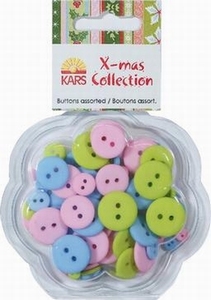 Kars X-mas collection 063 Knopen assort. roze, blauw, groen