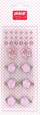 Mix and Match embellishments parels en roosjes 200012 roze