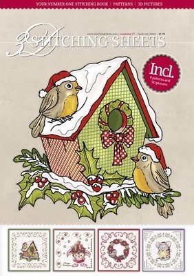 Sjaak van Went 3D Stitching Sheets 27 Kerst vogelhuisje