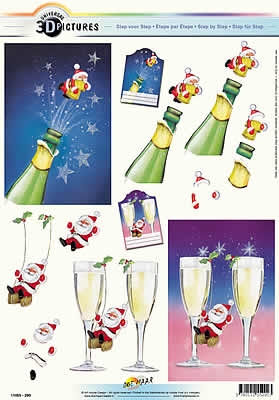 3D Kerstknipvel Universal Pictures 290 Champagne/kerstman