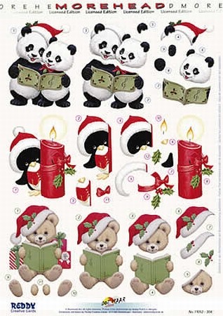 Morehead A4 Stansvel 323 Kerst Panda-pingiun-beertje