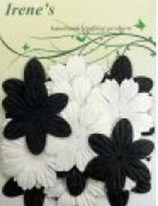 Foliart Papieren bloemen 45328 zwart/wit